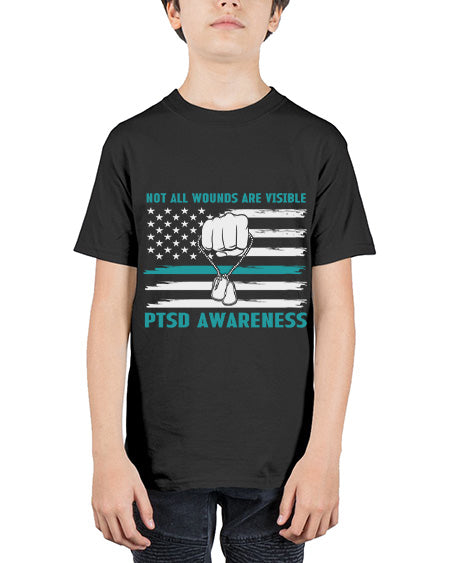 Veteran PTSD Not all wounds 4# - PTSD - Youth Tee Unisex
