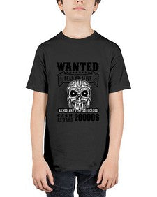 Wanted 1204# - skull and bones - Youth Tee Unisex
