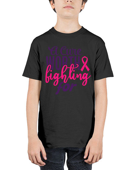a cure worth fighting for Style 17# - breast cancer - Youth Tee Unisex