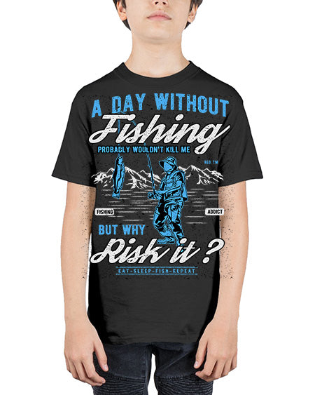 a day without fishing cs 68# - shark-fish - Youth Tee Unisex