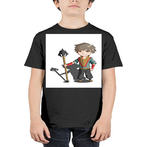 a little boy holding a spear79# - anime - Youth Tee Unisex