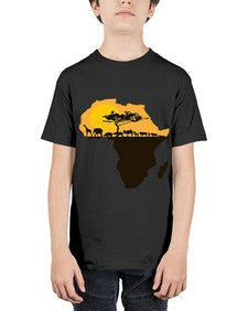 africa with animals - black words and phrases - Youth Tee Unisex