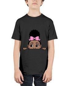 afro puff crown girl 3# - black girls or women - Youth Tee Unisex