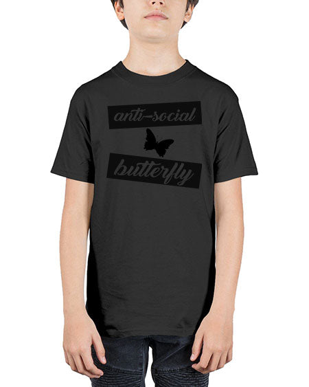 anti social butterfly - butterfly - Youth Tee Unisex