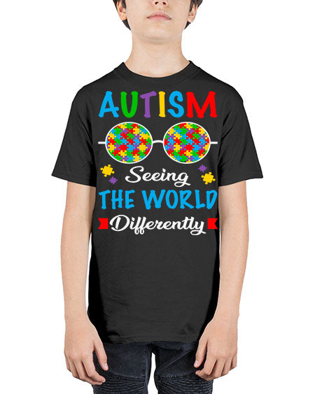 autism seeing the world differently 51# - autism - Youth Tee Unisex