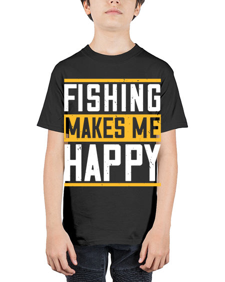 be happy and go for fishing 66# - shark-fish - Youth Tee Unisex