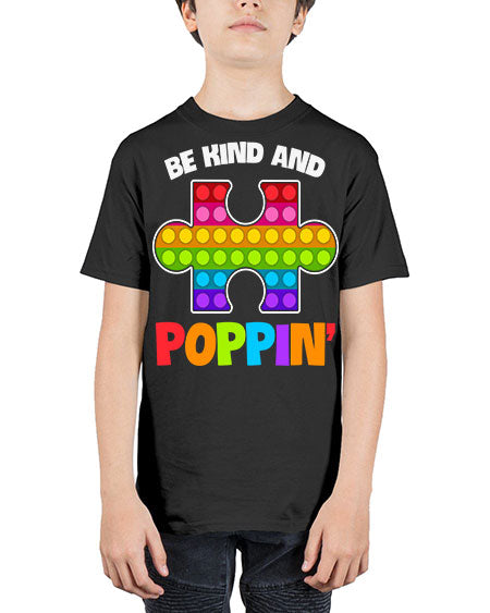 be kind and poppin autism 63# - autism - Youth Tee Unisex