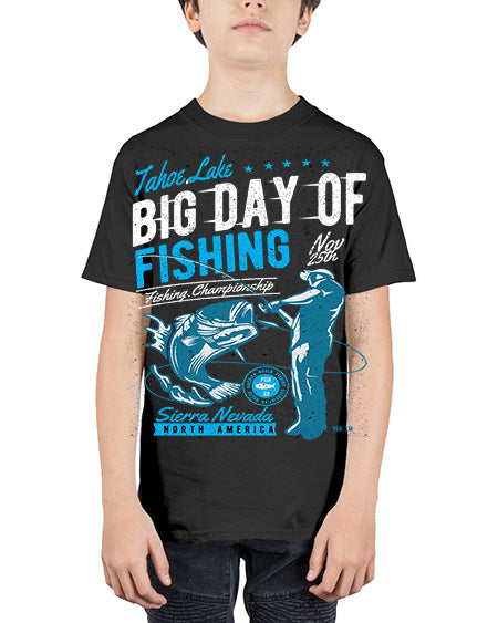 big day of fishing cs 65# - shark-fish - Youth Tee Unisex