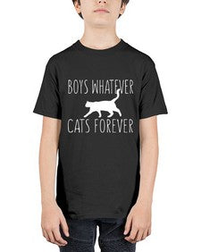 boys whatever cats forever - cats - Youth Tee Unisex