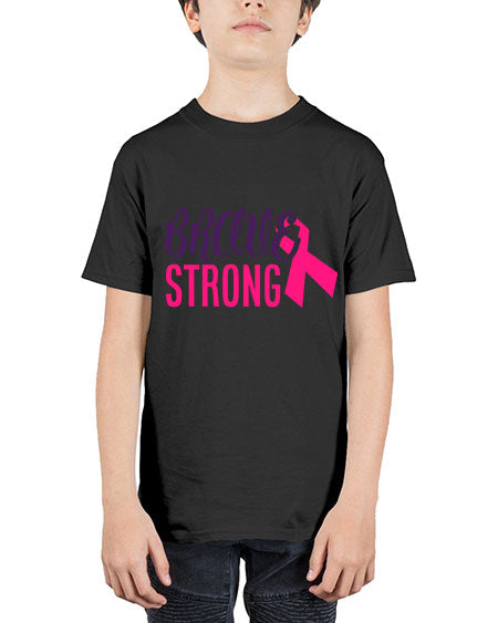 brave strong Style 15# - breast cancer - Youth Tee Unisex