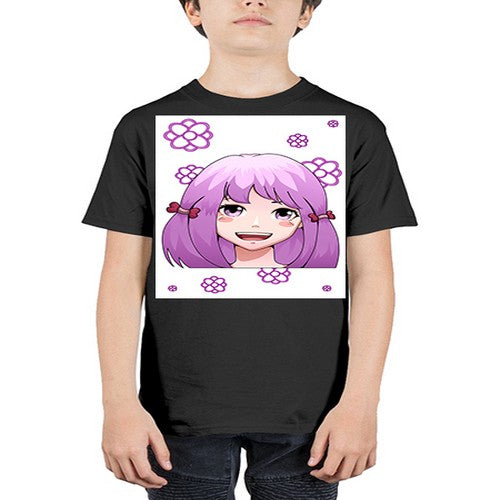 cute ponytails purple hair girl 63# - anime - Youth Tee Unisex