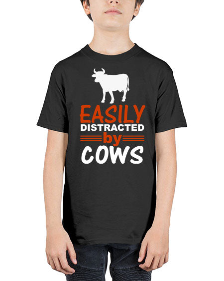 easily distracted by cows Style 4# - cow - Youth Tee Unisex