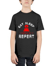 eat sleep hack repeat 48# - computer - Youth Tee Unisex