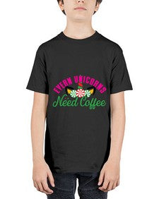 evern unicorns need coffee 126# - unicorn - Youth Tee Unisex
