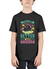 everything better with a unicorn 128# - unicorn - Youth Tee Unisex