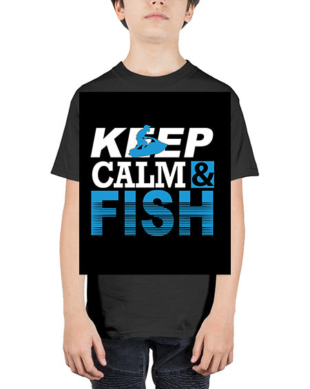 fishing with backround png 18# - shark-fish - Youth Tee Unisex