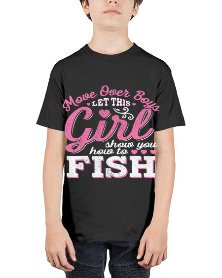 girl fishing 15# - shark-fish - Youth Tee Unisex