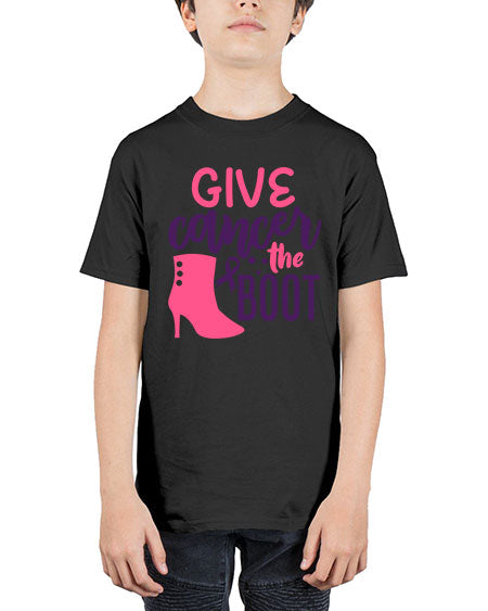 give cancer the boot Style 11# - breast cancer - Youth Tee Unisex
