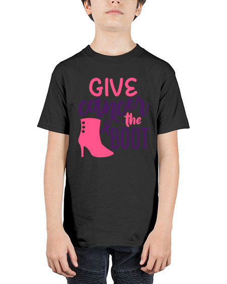 give cancer the boot Style 1# - breast cancer - Youth Tee Unisex