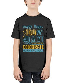 happy happy one hundredth day it is time to celebrate jump and play 239# - one hundred days - Youth Tee Unisex