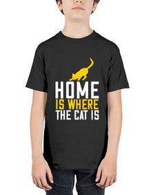 home is where the cat is Style 49# - cats - Youth Tee Unisex