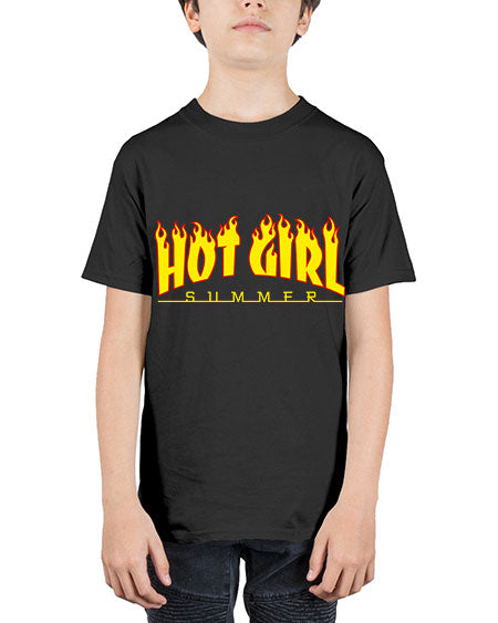 hot girl  summer fire 123# - black words and phrases - Youth Tee Unisex