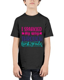 i sparkled my way through first grade 377# - first grade - Youth Tee Unisex