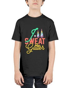 i sweat glitter 190# - unicorn - Youth Tee Unisex
