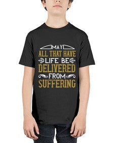 may all that have life be delivered from suffering 330# - vegan - Youth Tee Unisex