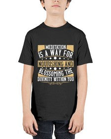 meditation is a way for nourishing and blossoming the divinity within you  422# - yoga - Youth Tee Unisex