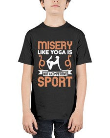 misery like yoga is not a competitive sport  425# - yoga - Youth Tee Unisex