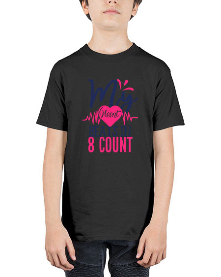 my heart beats in count 1740# - cheer - Youth Tee Unisex