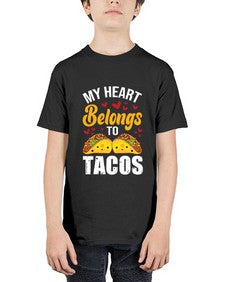 my heart belongs to tacos 1423# - tacos - Youth Tee Unisex