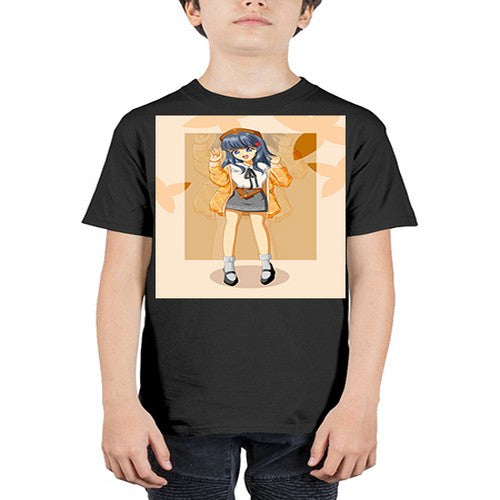 of beautiful girl with jacket 132# - anime - Youth Tee Unisex