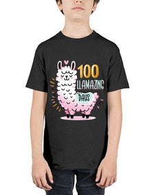 one hundredth Day of School Llama 599# - one hundred days - Youth Tee Unisex