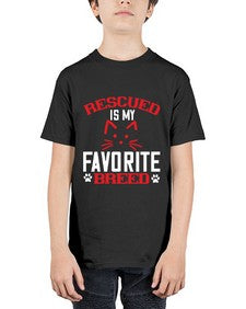 rescued is my favorite breed Style 114# - cats - Youth Tee Unisex