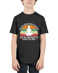 the body benefits from movement and the mind benefits from stillness  547# - yoga - Youth Tee Unisex