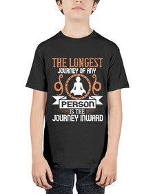 the longest journey of any person is the journey inward  550# - yoga - Youth Tee Unisex