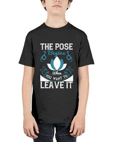 the pose begins when you want to leave it  560# - yoga - Youth Tee Unisex