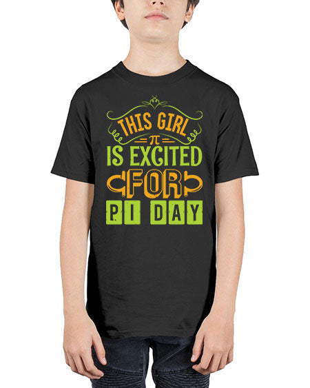 this girl is excited for pi day 48# - pi - Youth Tee Unisex