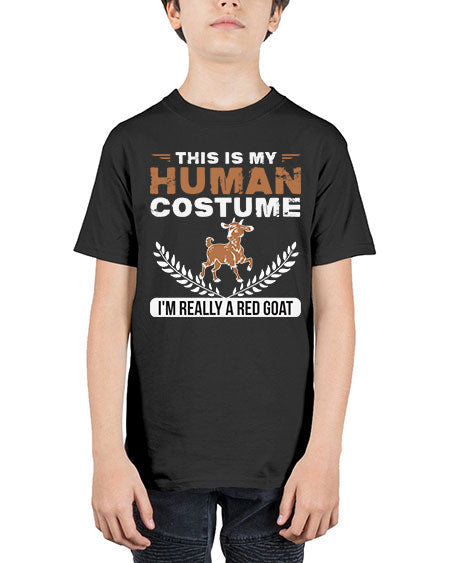 this is my human costume im really a red goat Style 1# - goat - Youth Tee Unisex