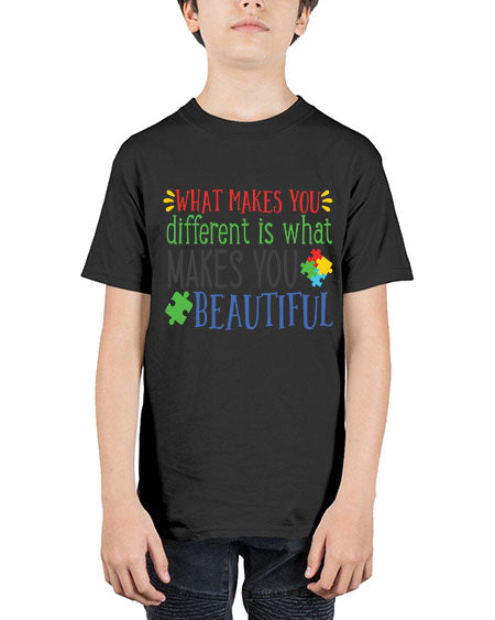 what makes you different is what makes you beautiful Style 3# - autism - Youth Tee Unisex