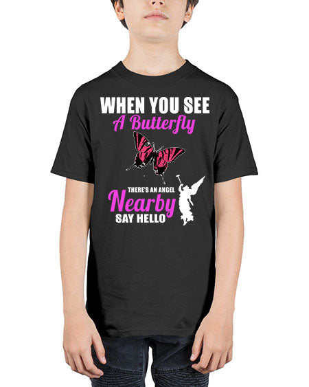 when you see a butterfly - butterfly - Youth Tee Unisex