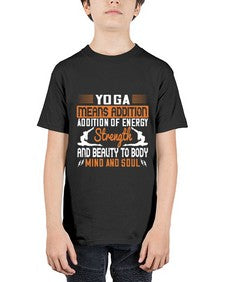 yoga means addition addition of energy strength and beauty to body mind and soul  630# - yoga - Youth Tee Unisex
