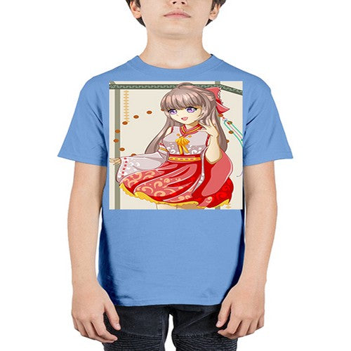 A beautiful and happy girl with kimono 104# - anime - Youth Tee Unisex