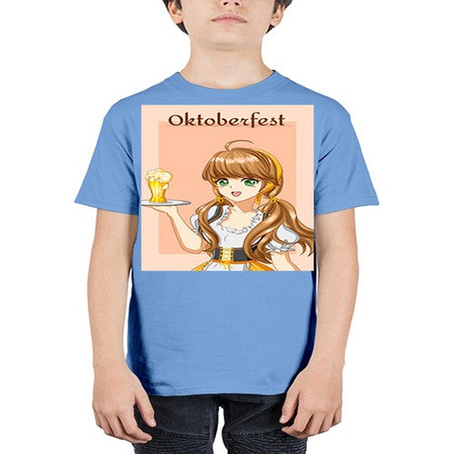 A beautiful girl with beer happy at celebrating the oktoberfest 87# - anime - Youth Tee Unisex
