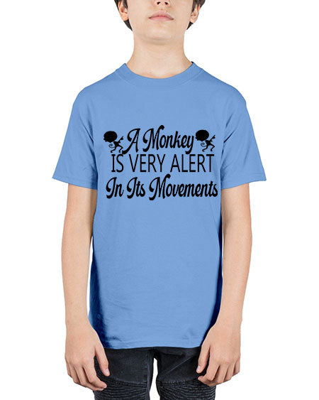 A monkey is very alert  - monkey - Youth Tee Unisex