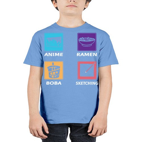 Anime Ramen Boba Sketching Anime 218# - anime - Youth Tee Unisex