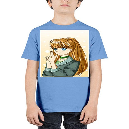Beautiful and cool girl with long blonde hair 152# - anime - Youth Tee Unisex