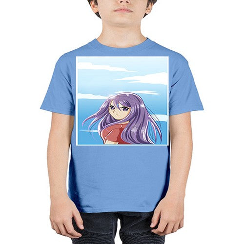 Beautiful and cute girl purple long hair in the summer with 109# - anime - Youth Tee Unisex